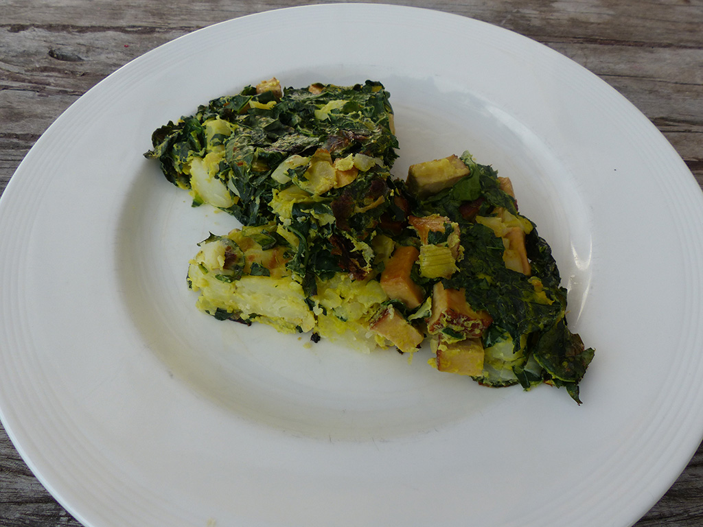 Omelette with kale